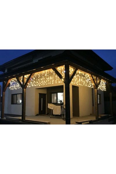 SDX Market Christmas installation 8 m x 0.8 m, FLASH, Warm White Curtain, 360 LEDs, SDX, 9015WW