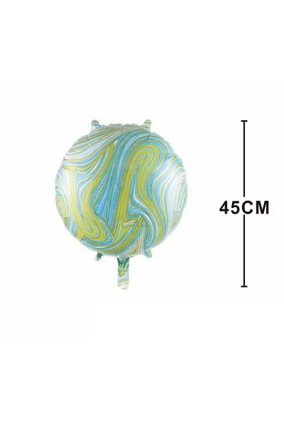 SDX Market Aluminum foil figurine balloon, round, Satirat Turquoise, 45 cm