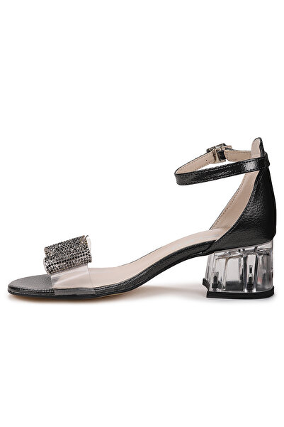 KARAMAZI Tire Girl's 4 cm Transparent Heeled Sandals Evening Dress Shoes