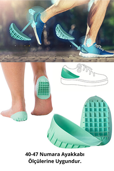 Shopura Ayakkabı içi Topuk Yükseltici Darbe Emici -Topuk Dikeni Silikon Tabanlık