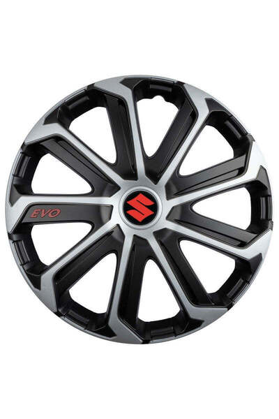 Autohelix MSA Set de 4 capace de jantă Evo gri-negru R15, pentru Suzuki