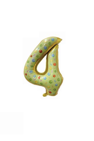 SDX Market Metallic foil balloon, Number 4, 80 cm, Multicolor