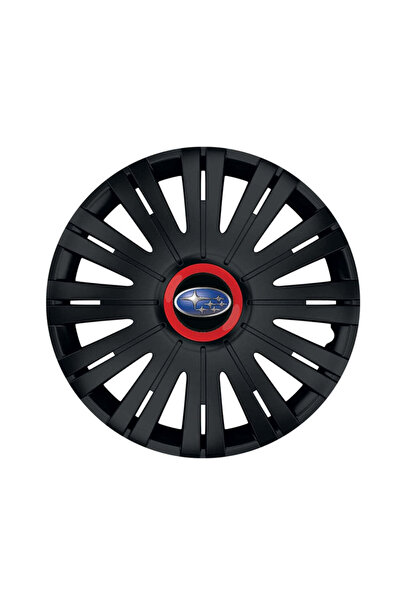 Autohelix MSA Set de 4 capace de roți negre cu inel roșu Active R16 pentru ga...