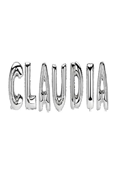 SDX Market Claudia Name Letter Balloon Set, Silver, 40Cm