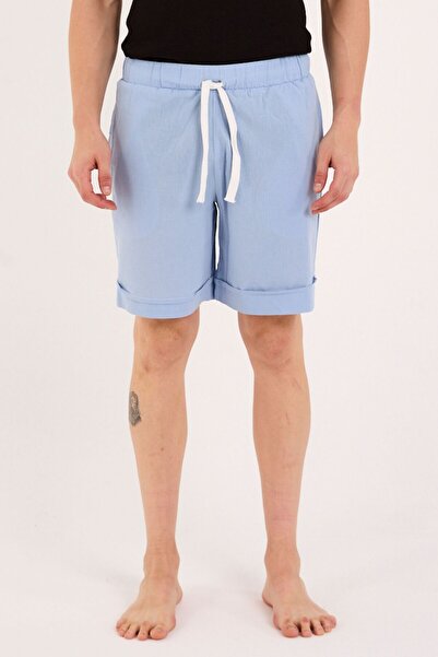 RELAXL 100% Cotton Double Leg Comfortable Fit Baby Blue Unisex Shorts