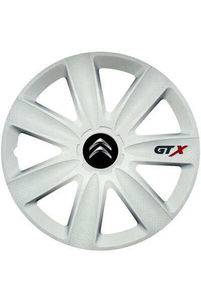 OEM Set de 4 capace de jantă GTX albe R15, compatibile cu Citroen