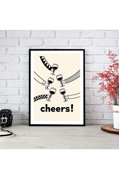 woodsia Tablou cu poster din lemn MDF cu aspect de cadru dintr-o bucată YZ TE...