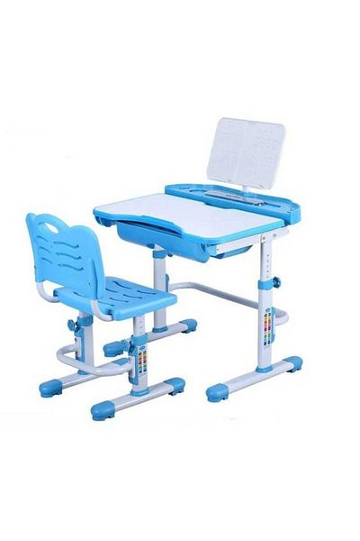 Generic Study Desk with Bookrest and Large Drawer, Multi-Functional, Blue