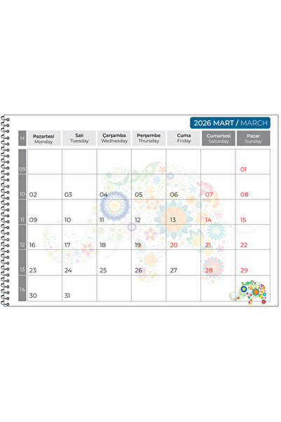 NATURELBASIM 2026 DUVAR PLANLAMA TAKVİMİ 33X48 cm