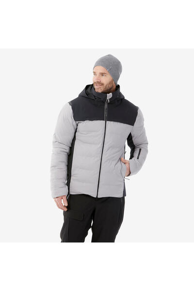 Decathlon Wedze Men's Inflatable Ski Jacket - Grey/Black - Warm 500