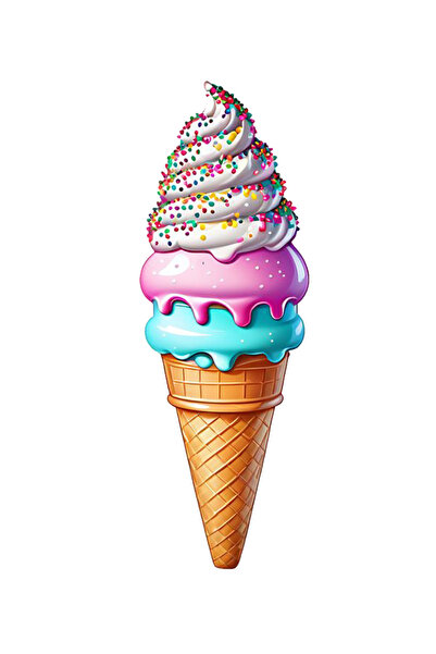 MegaSticker ملصق آيس كريم كاندي ملون للسيارة والدراجة النارية والخوذة والكمبي...