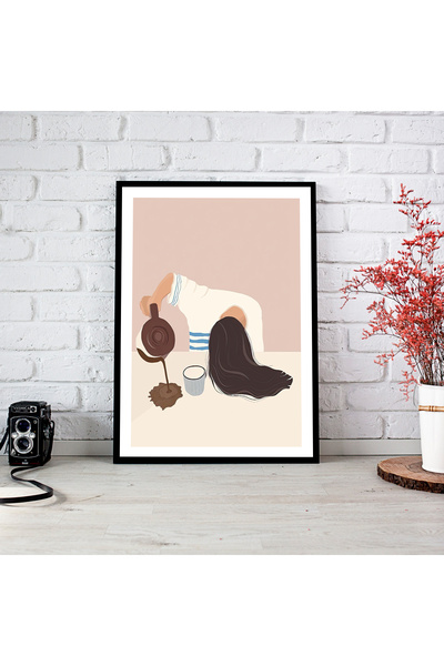 woodsia Tablou cu poster din lemn MDF cu aspect de cadru dintr-o singură buca...