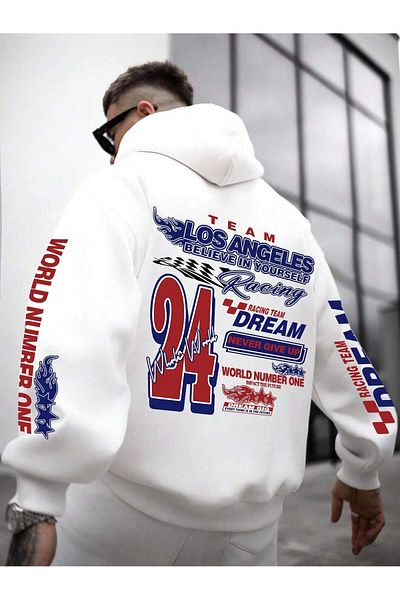 macklin Unisex Women Men Los Angeles Dream Printed Custom Design 3 Thread Hooded Sweatshirt Hoodie