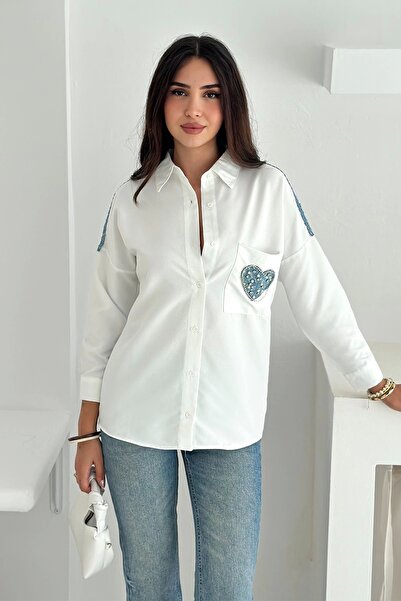 AsprinFashion Риза с джобове във формата на сърце