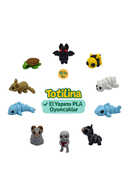Totilina 10'lu set yarasa arı ayı köpek balığı eşek iskelet koç yunus