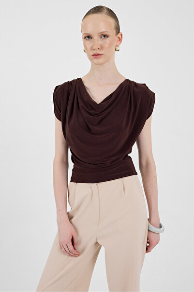 Rays Μπλούζα με γιακά με παγιέτες Bitter Brown 2509