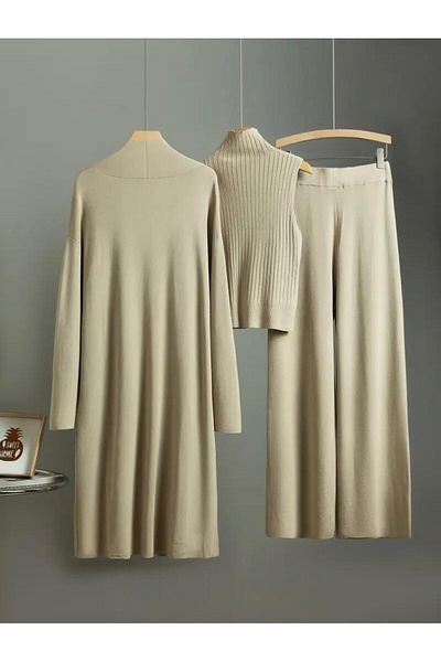 NZL TEKSTİL Dgn's Women's Jacket - Bady - Pants Women's Knitwear Set