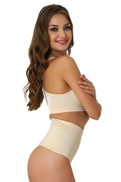 Formeasy shapewear - High-waisted shapewear tanga, beige color, size L