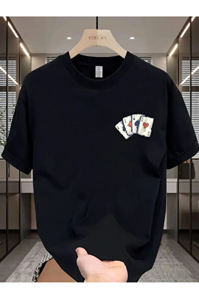 haha Card Figure Printed T-Shirt for Men