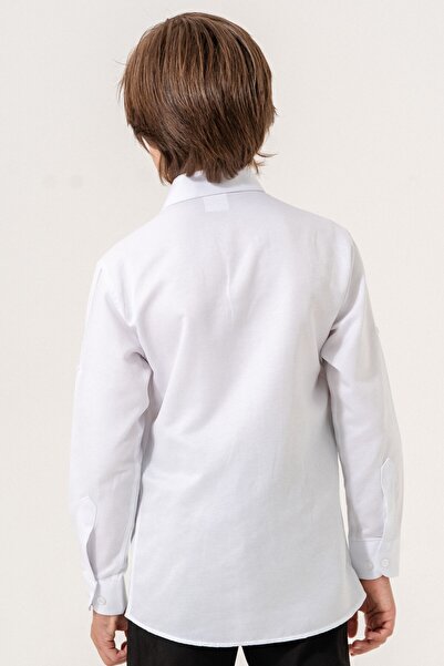 carino's kids Cămașă pentru băiat Basic Solid cu mânecă lungă