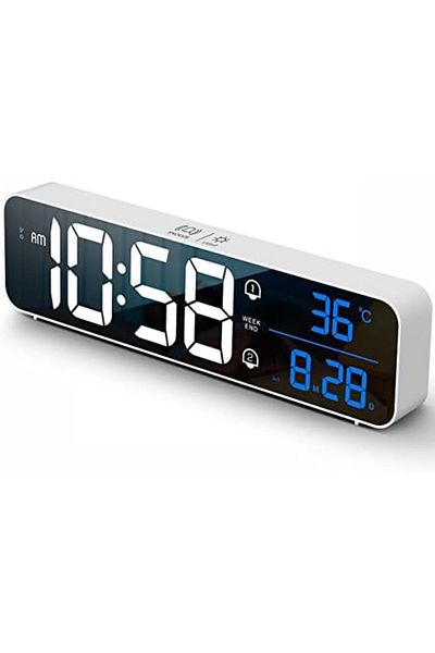 Jiffy Digital Clock, Digital Clock Large Display, LED Digital Alarm Clock for Living Room, Rechargeable, S