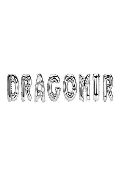 SDX Market Dragomir Name Balloon Set, Silver, 40 cm
