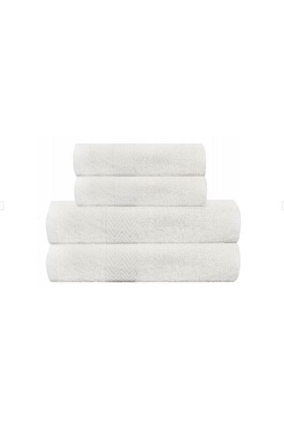Holzmajster Set of 4 towels, 2x 70x140 cm + 2x 50x90 cm, White