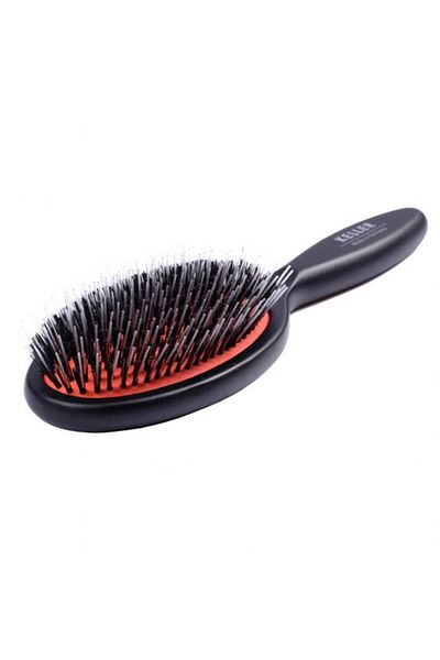 Keller Top Exclusive Line oval brush with thermal-resistant nylon bristles and wild boar bristles