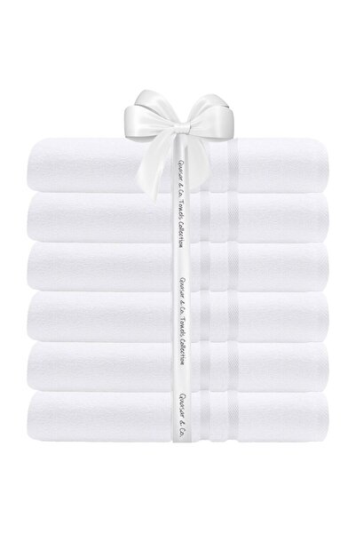 Quasar & Co. Set 6 prosoape baie Quasar & Co.®, 100% bumbac, 450 g/mp, 70 x 140 cm, alb