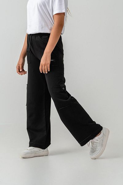 ASYAKİDS CLUB Girls' Wide Leg Pocketed Comfortable Cut Combed Cotton Sweatpants