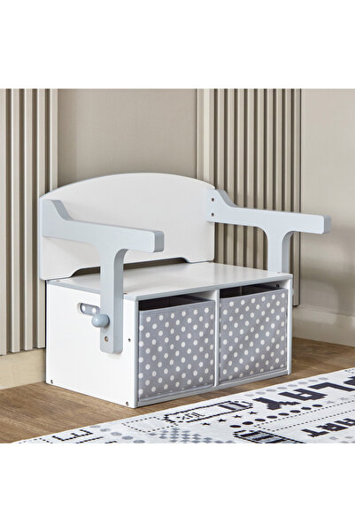 Generic Vanilla Convertible Kids Toy Storage with Bench