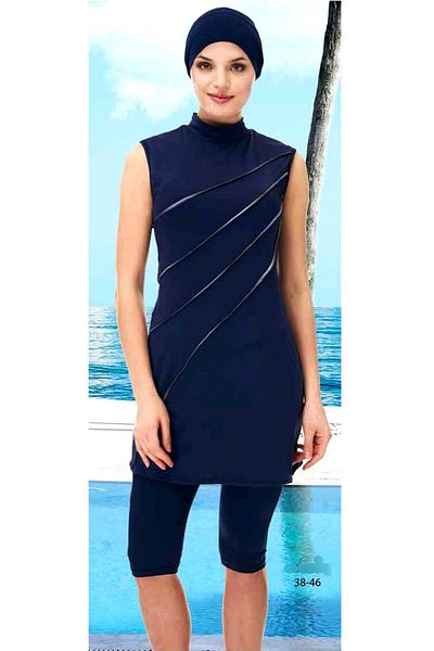 Sunsurf Lazella Zero Sleeve Knee Length Tights Pool Swimsuit Navy Blue