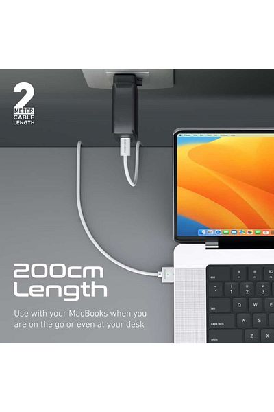 Promate High Tensile Strength 140w Usb-c To Magsafe Charging For Macbook