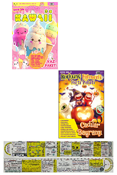 Doğan Çocuk Sevimliler Kawaii Yaz Paketi + Korkunç Eğlenceli Parti Paketi Cad...