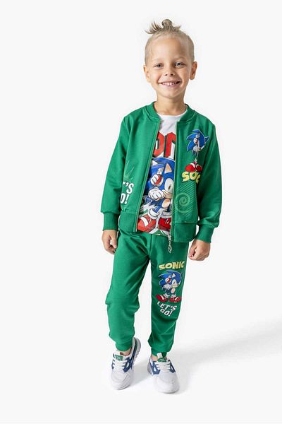 LİLLYPİCCA Boy's 3-Piece Suit Zippered Cardigan - Long Sleeve Sweatshirt - Combed Cotton Trousers with Elastic Waist