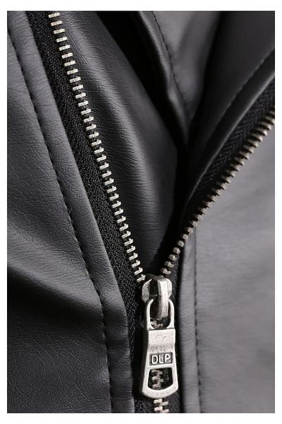 AyShop Cross Zipper Korean Style Style Leather Jacket