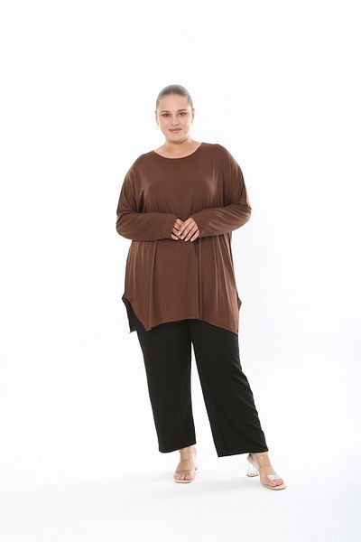 MODA LİZZA Women's Lycra Viscose Fabric Large Size Tunic One Size Bust Size 150 cm
