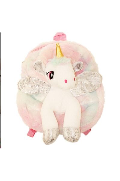 E EFRALL Kindergarten Backpack for Kids 2-5 Years, Plush, Unicorn Model, White