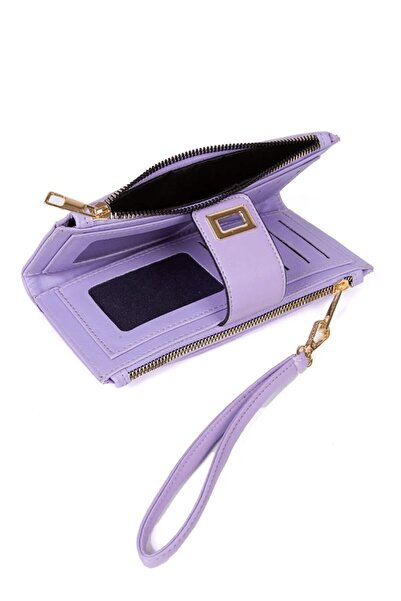 Newish Polo Women's Lilac Soft Texture Leather Card Holder and Wallet