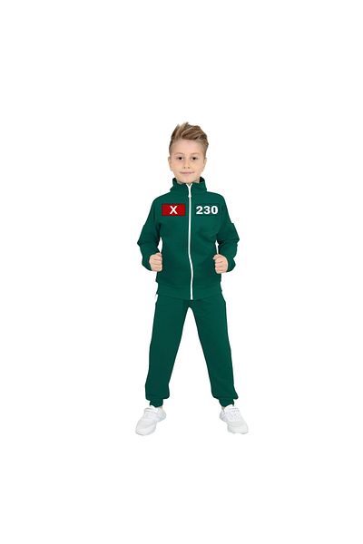 aynewmoda Copy - Unisex Zipper Number Printed Long Sleeve Tracksuit Set and Long Pants