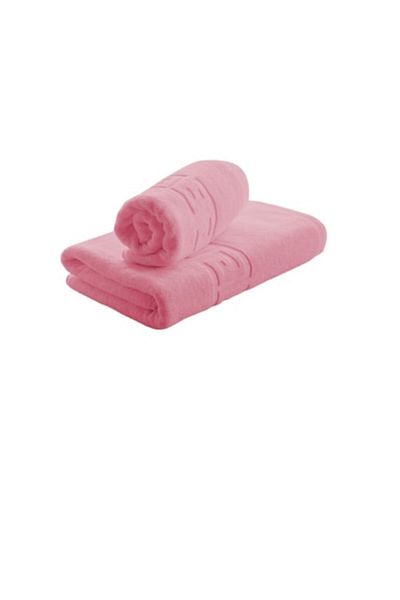 E EFRALL Set 1 bath towel 70 x 140 and 1 face towel 50 x 90, 550g, hotel model greek - pink