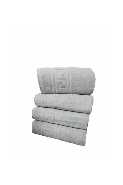ET Collection Set x 4 towels Greek Border Gray 70x130, 500 GSM