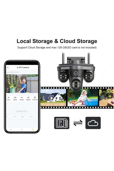 RMZTECH AV-S916 4 Kameralı 16MP 3 PTZ Dönebilen Wifi Sesli Kamera