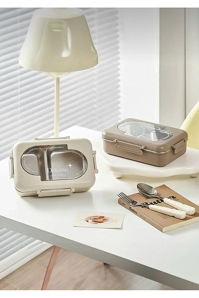 CEZVE HOME Stainless Steel Lunch Box Storage Container with Leakproof Locking Compartment Lid