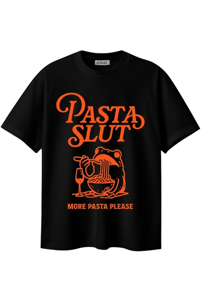 Sabaki تي شيرت مطبوع سباغيتي للجنسين 100% قطن