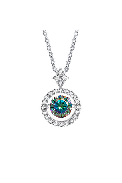 Choice11 45cm silver-1ct rainbow BIJOX STORY 1 CT Moissanite Pendant For Wome...