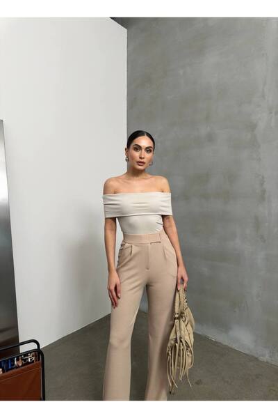 Lila Moda Γυναικείο Velcro ψηλόμεσο ισχυρό κολάν φαρδύ πόδι παντελόνι palazzo