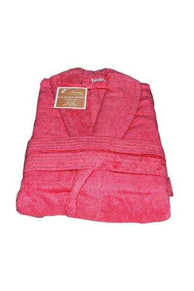 ET Collection Terry Bathrobe, 100% Cotton, Thick and Fluffy, Pink, 420 GSM, one size fits all