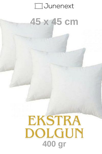 jn junenext 4 Pieces Throw Pillow Plump Square Inner Pillow 45 X 45 cm Bead Silicone Filled Seat Pillow