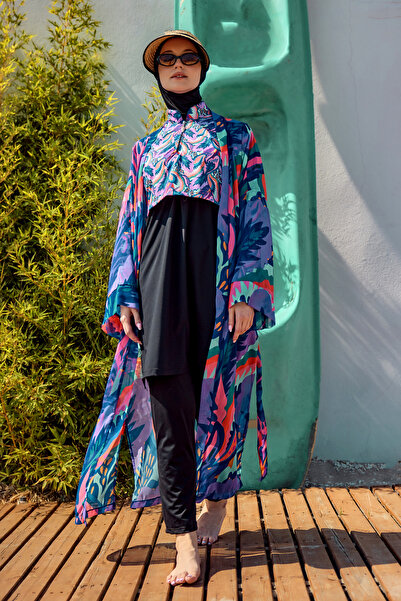 Remsa Mayo Remsa Single Kaftan Kimono Pareo on the Hijab Swimsuit Purple Rp028 Morika